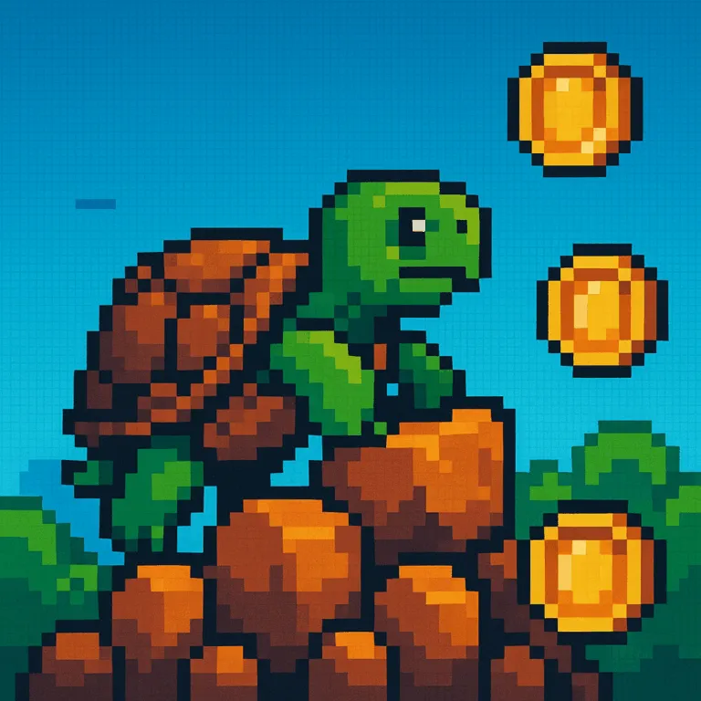 Arcade Quest Pixel Art Tortoise | Reptile Rampage