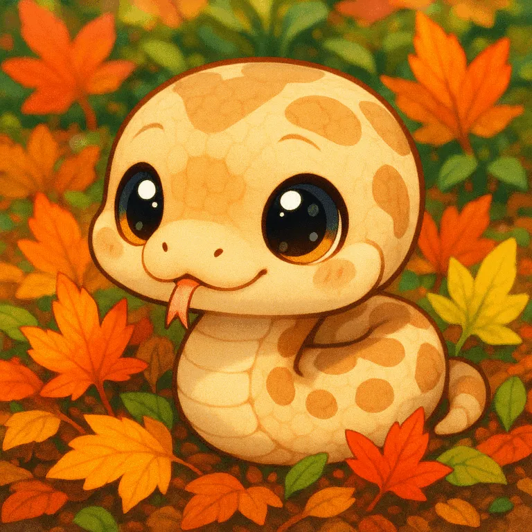 Kawaii Snake Hidden in Autumn Leaves | Reptile Rampage