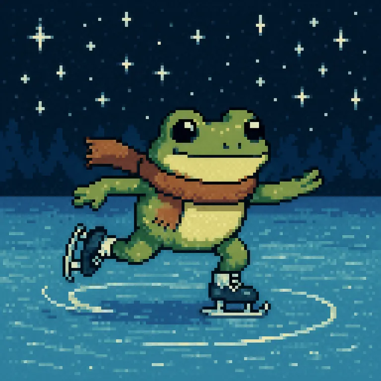 Pixel Art Frog Ice Skating Adventure | Reptile Rampage