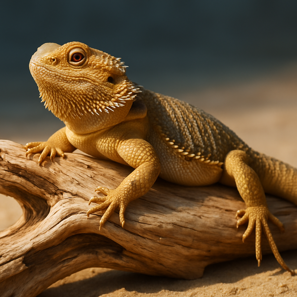 🌞 Bearded dragon basking in 3D style! Look at that chill lizard soaking up the (virtual) sun on driftwood. How’s that for digital sunbathing? 🦎✨